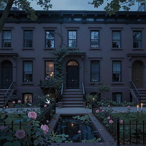 Surreal Twilight Garden in Brooklyn
