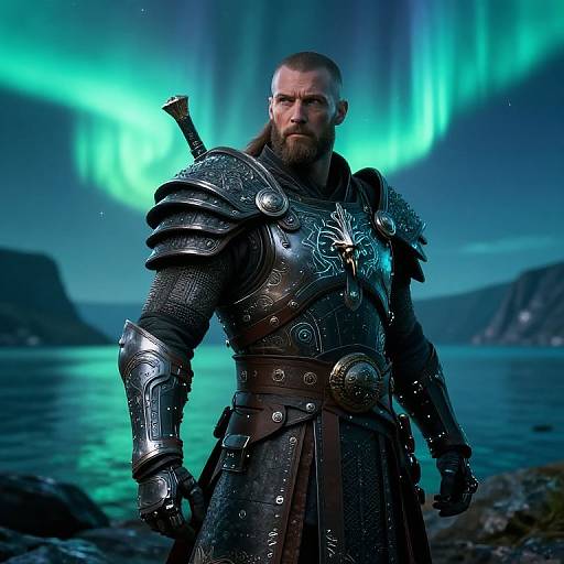 Futuristic Norse Cyber Warrior