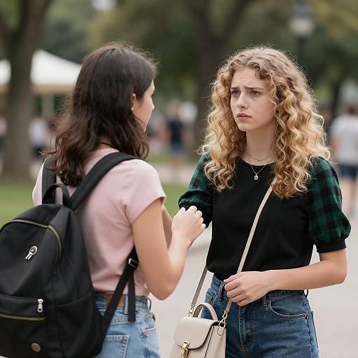 Young Women in Park: A Thoughtful Moment