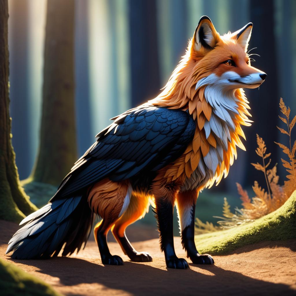 Mystical Fusion of Fox and Raven