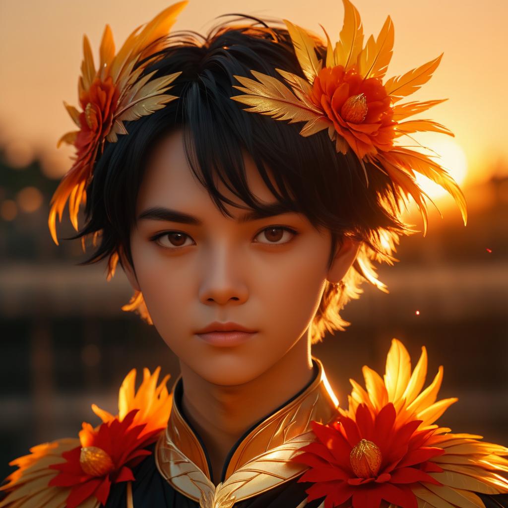 Hyper-Realistic Young Phoenix Portrait