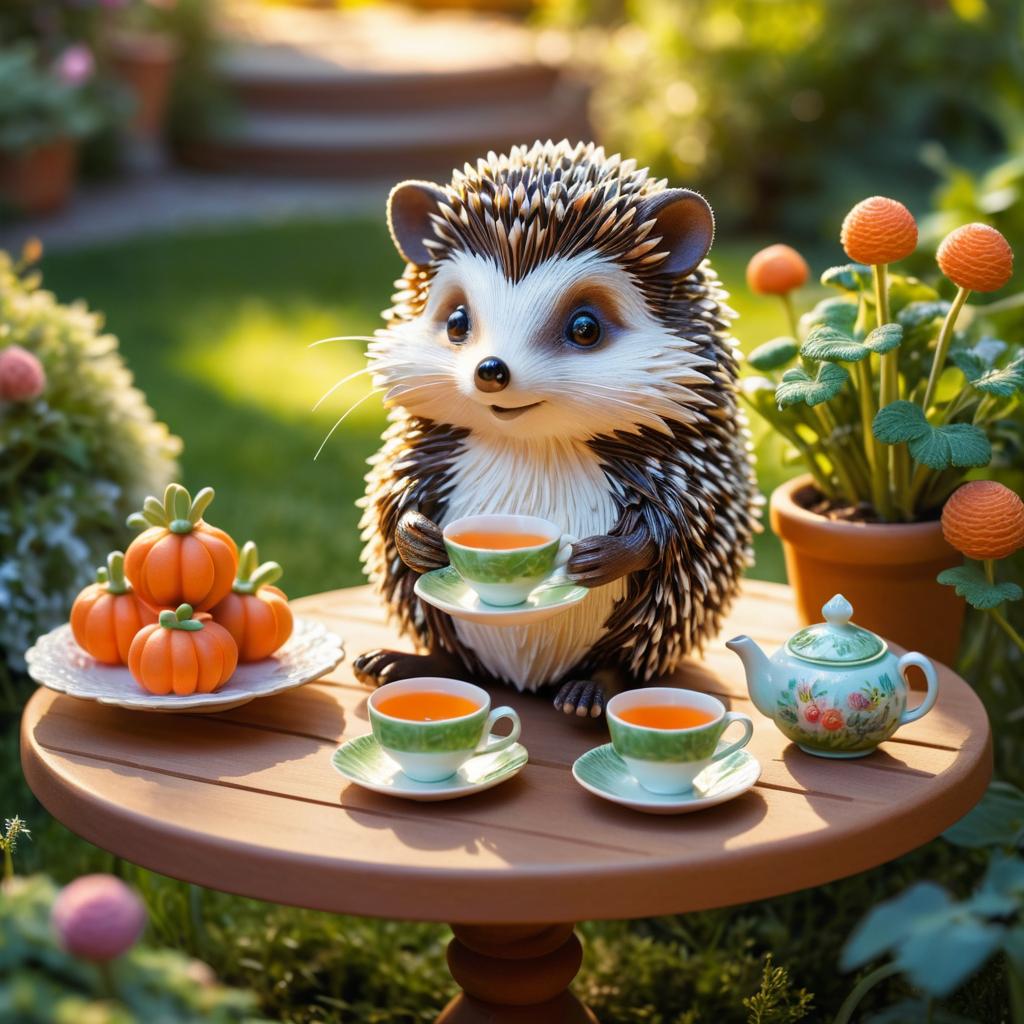 Whimsical Hedgehog's Enchanting Tea Time