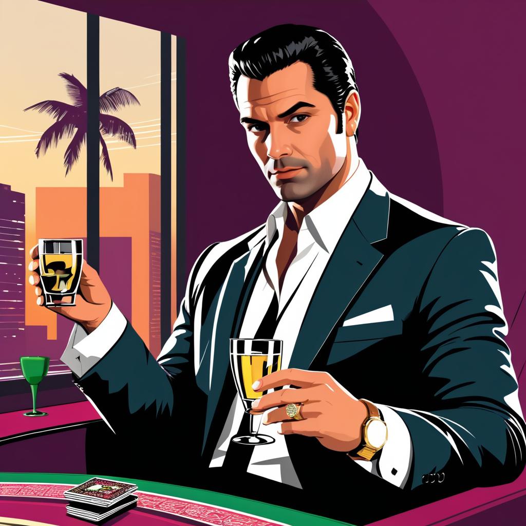 Suave Con Artist in GTA Inspired Art