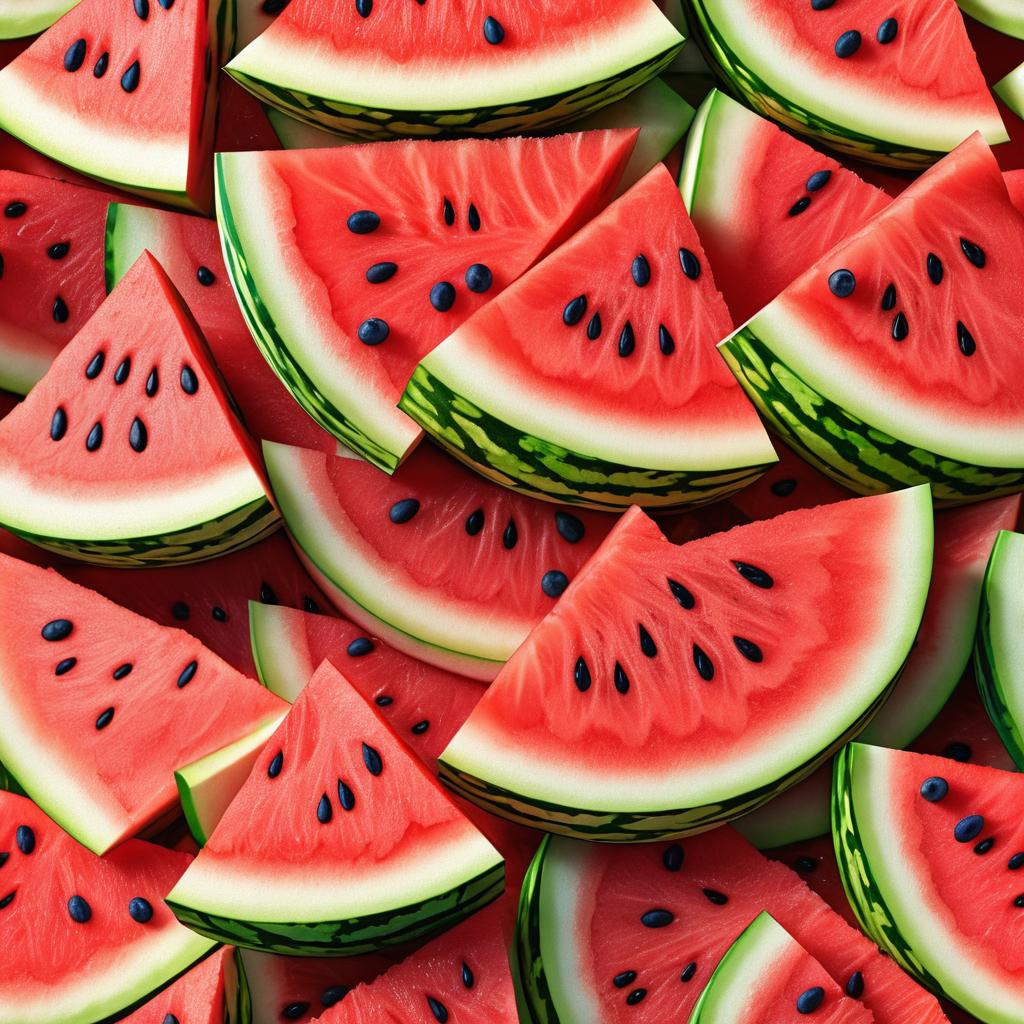 Vibrant Photorealistic Sliced Watermelon Art