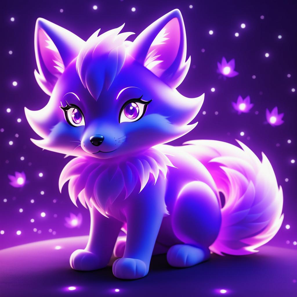 Radiant Anime-Inspired Purple Fox