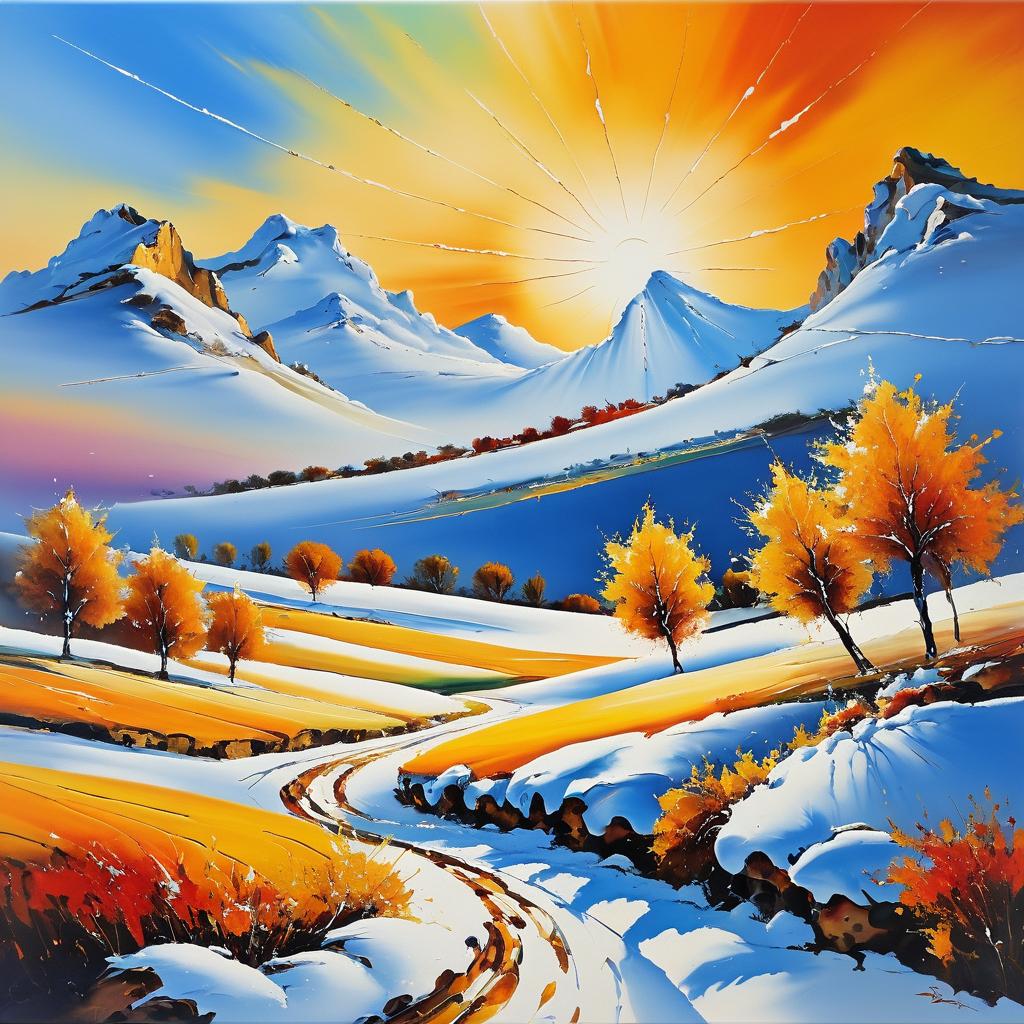 Vibrant Dali-Inspired Autumn Landscape Art