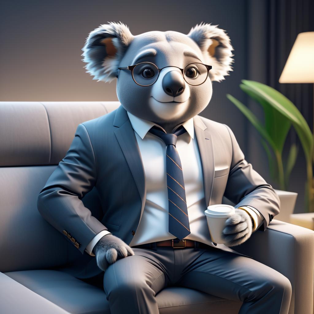 Business Koala in Smart Casual Attire