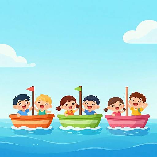 Happy Families Learning on Boats
