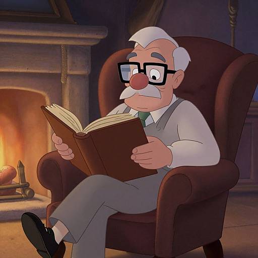 Cozy Disney Grandpa Reading Scene