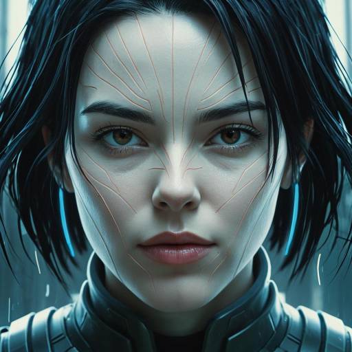 Futuristic Cyberpunk Female Avatar Portrait