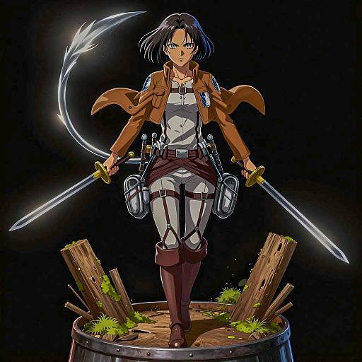 Female Anime Warrior with Swords