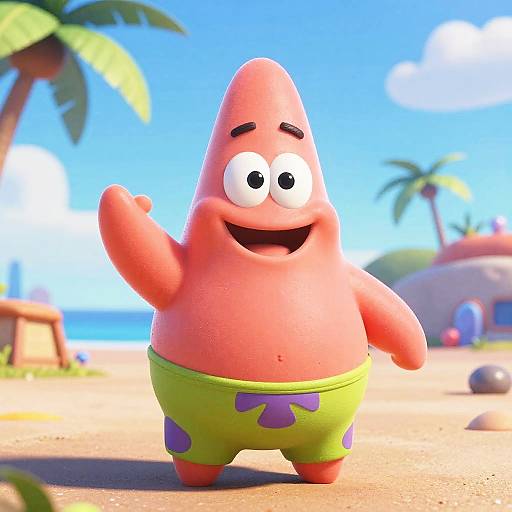 Pixar-Style Cute Baby Starfish