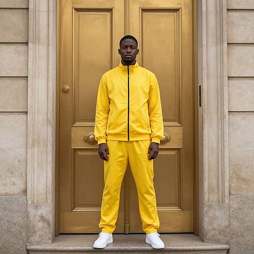 Man in Yellow Tracksuit by Golden Door