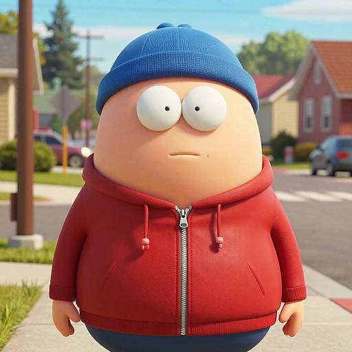 Ultra-Realistic Eric Cartman in Suburb