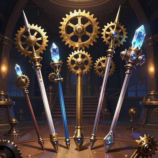 Steampunk Anime Weapons with Magic