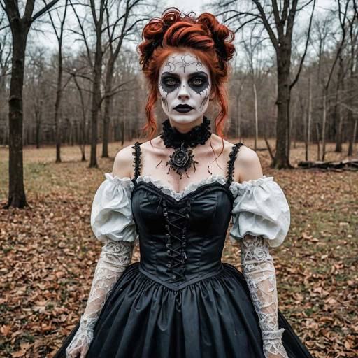 Eerie Zombie Bride in Carnivalesque Attire