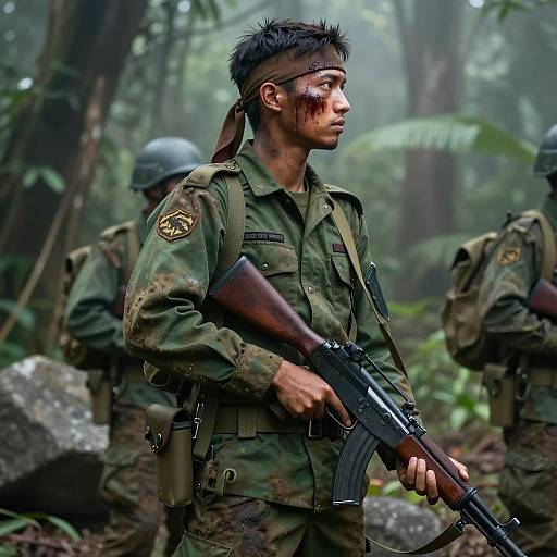 Soldier in Jungle: Grit and Valor