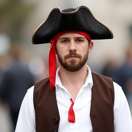 Realistic Male Rum Captain Portrait