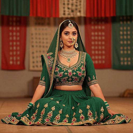 Cinematic Portrait of Woman in Traditional Chaniya Choli