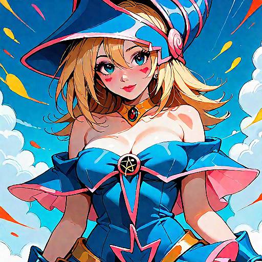 Curvy Blonde Dark Magician Girl Portrait