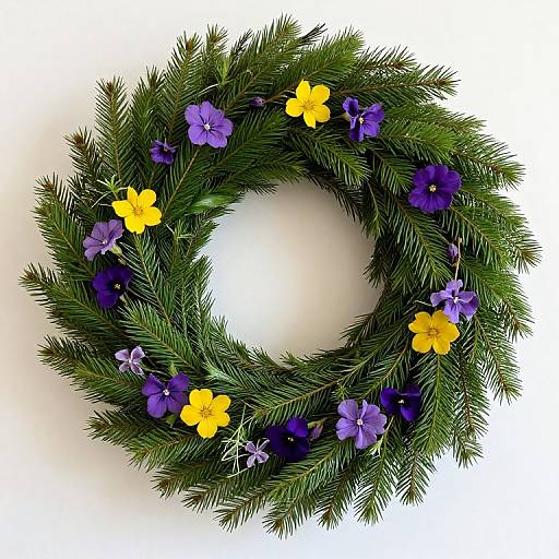 Vibrant Pine Needle Floral Wreath