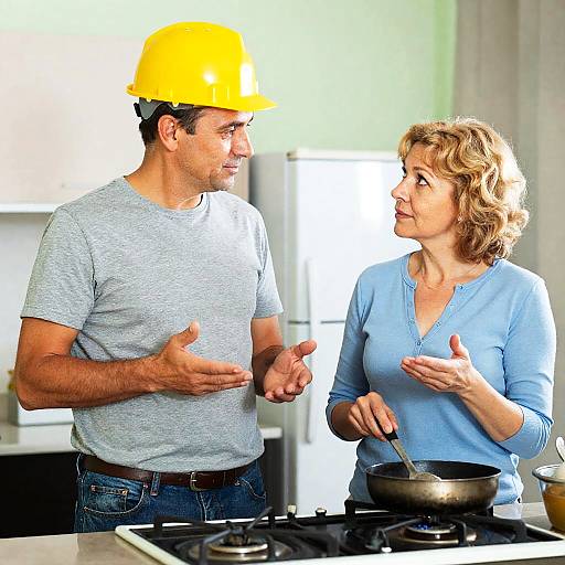 Casual Kitchen Conversation Between Couple