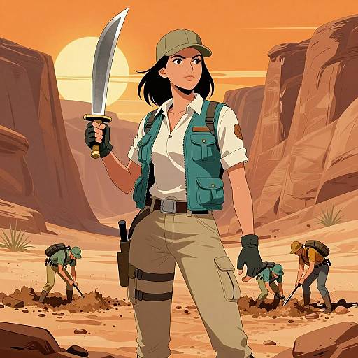 Vibrant Desert Explorer in Action