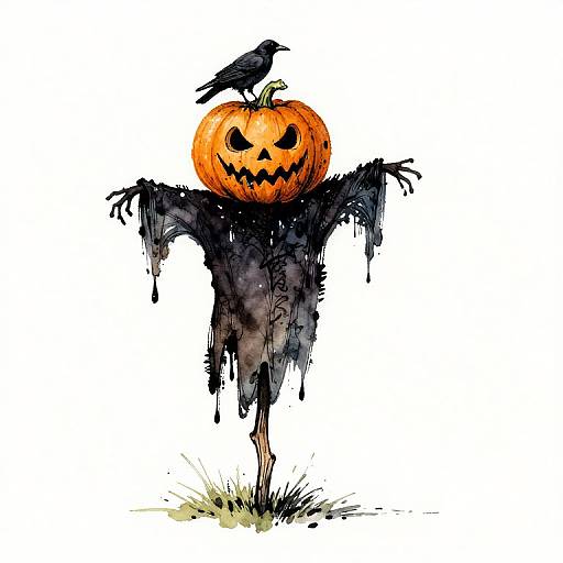 Victorian Scary Pumpkin Scarecrow