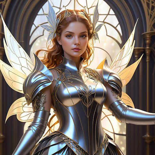 Intricate Metal Suit Fairy Illustration Intricate Metal Suit Fairy Illustration