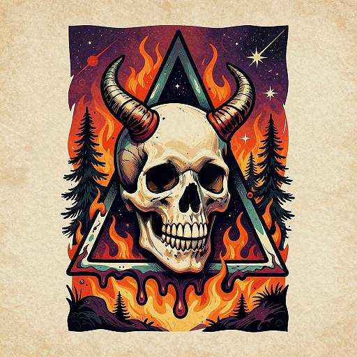 Surreal Demonic Skull Poster
