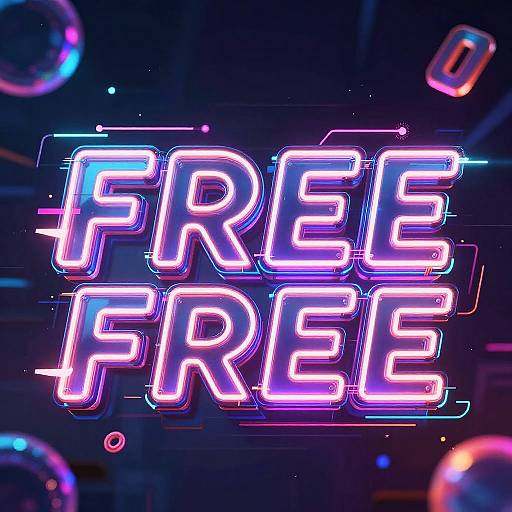 Vibrant Neon Glitch Typography Art