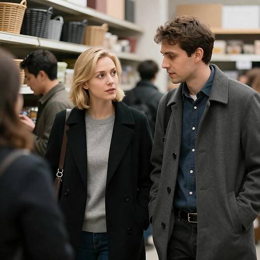 Candid Moment in a Busy Store