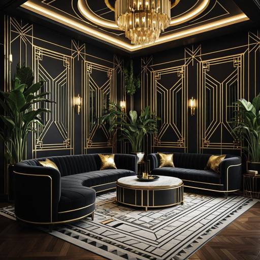 Elegant Art Deco Lounge Interior