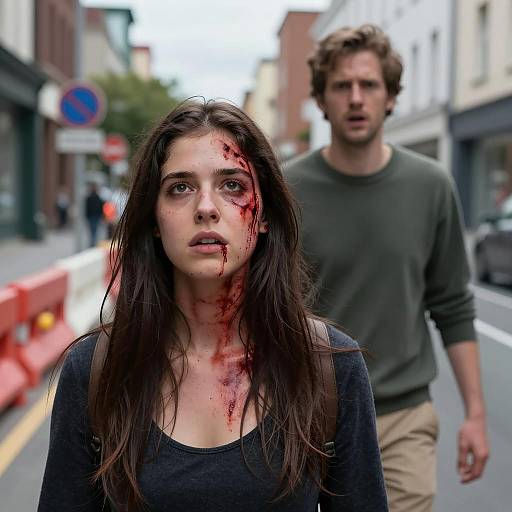 Urban Scene with Disturbing Encounter