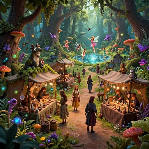 Enchanted Medieval Forest Marketplace