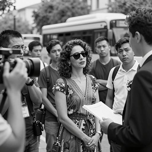 Candid Street Interview in Black and White