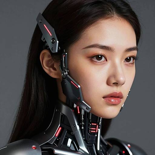 Futuristic Cyberpunk Woman Portrait