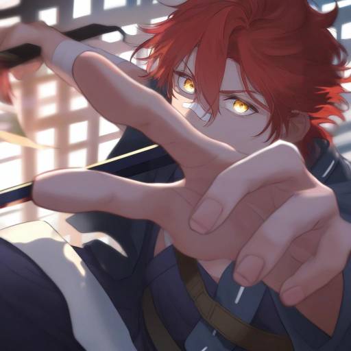 Illustration of Aizen kunitoshi, touken ranbu in the style of Mado (mukade tou)