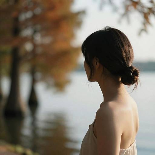 Autumn Reflection: Nude Figure by Water