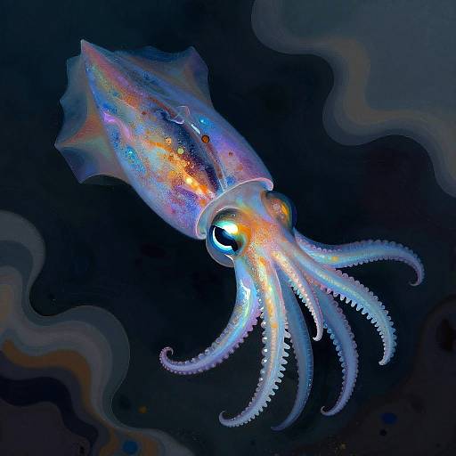 Abstract Bigfin Squid Underwater Art