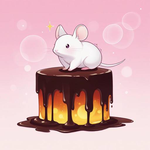 Adorable Mouse Yearning for Chocolate Cake Adorable Mouse Yearning for Chocolate Cake