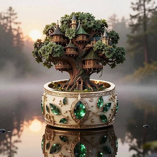 Enchanted Emerald Treehouse Ring