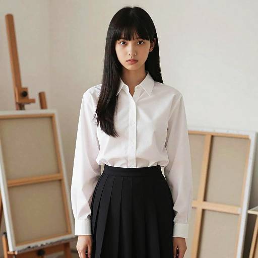 Minimalist Editorial Portrait of Teen Girl