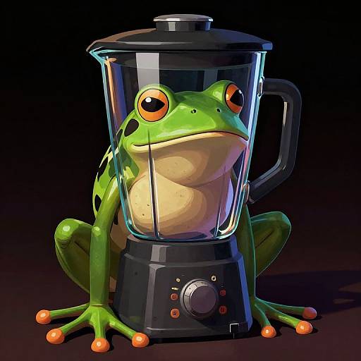 Edgy Frog in Blender Illustration
