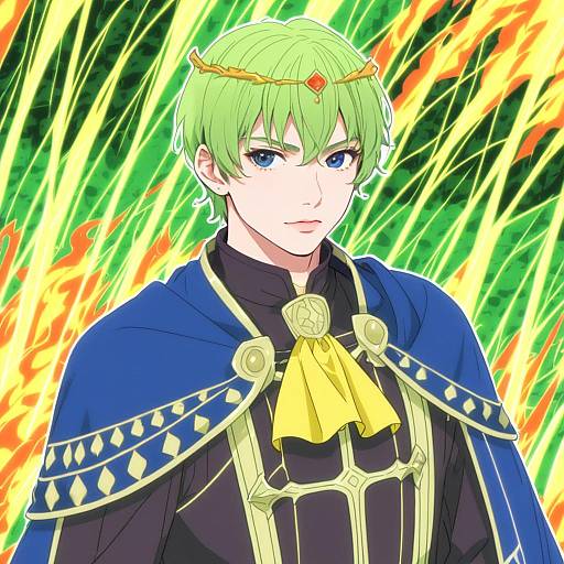 Illustration of Alfred (fire emblem), fire emblem in the style of Cuteg