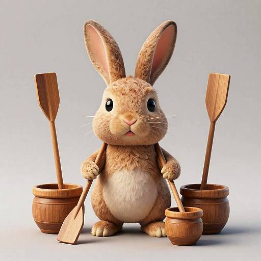 Ultra-Realistic 3D Chibi Rabbit Art