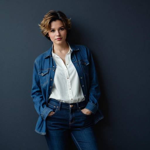 Woman Wearing Denim Casual Outfit