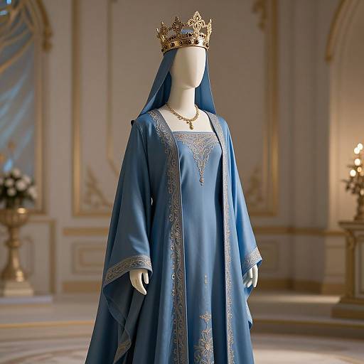 Regal Mannequin in Elegant Blue Robe