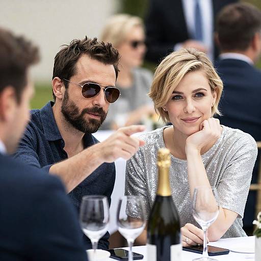 Couple at Outdoor Social Gathering