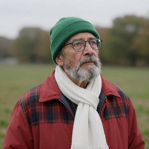 Elderly Man in Scenic Outdoor Setting